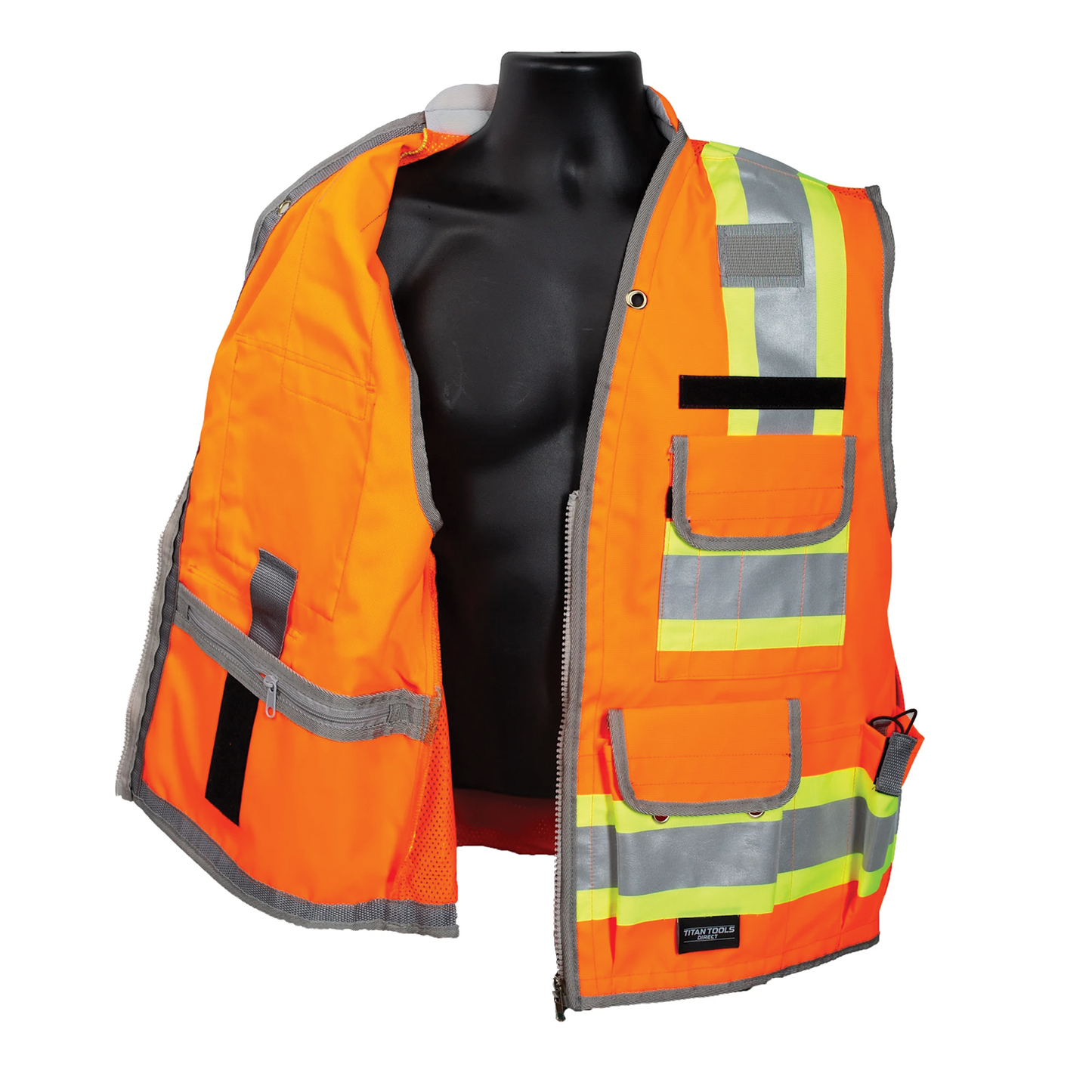 Custom Titan Tools Class 2 Utility Safety Vest with Padded Collar and Mesh Back
