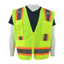 Custom Class 2 Lime Safety Vest 6 Pockets, Silver Reflective Stripes with Orange Trim