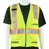 Class 2 Type R Hi-Vis Yellow Mesh Custom Safety Vest with silver and orange trim