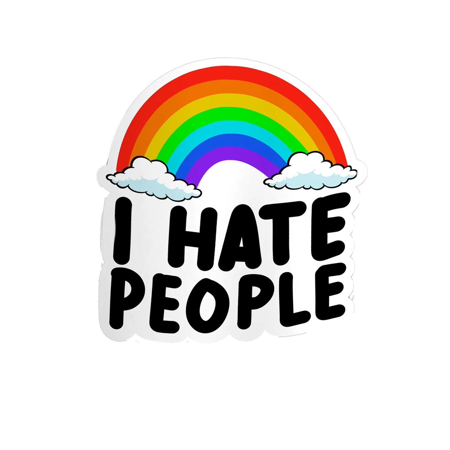I Hate People - Hard Hat Decal
