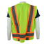 Custom Class 2 Lime Safety Vest 6 Pockets, Silver Reflective Stripes with Orange Trim