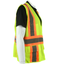 Class 2 Type R Hi-Vis Yellow Mesh Custom Safety Vest with Contrasting Silver on Orange Background Trim