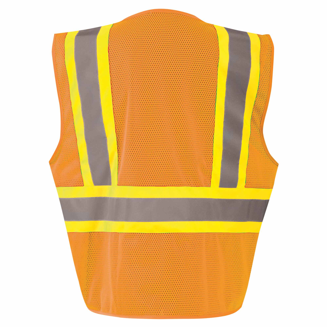 OccuNomix ANSI Class 2, Type R Mesh Safety Vest – Zipper, 3 Pockets, Reflective