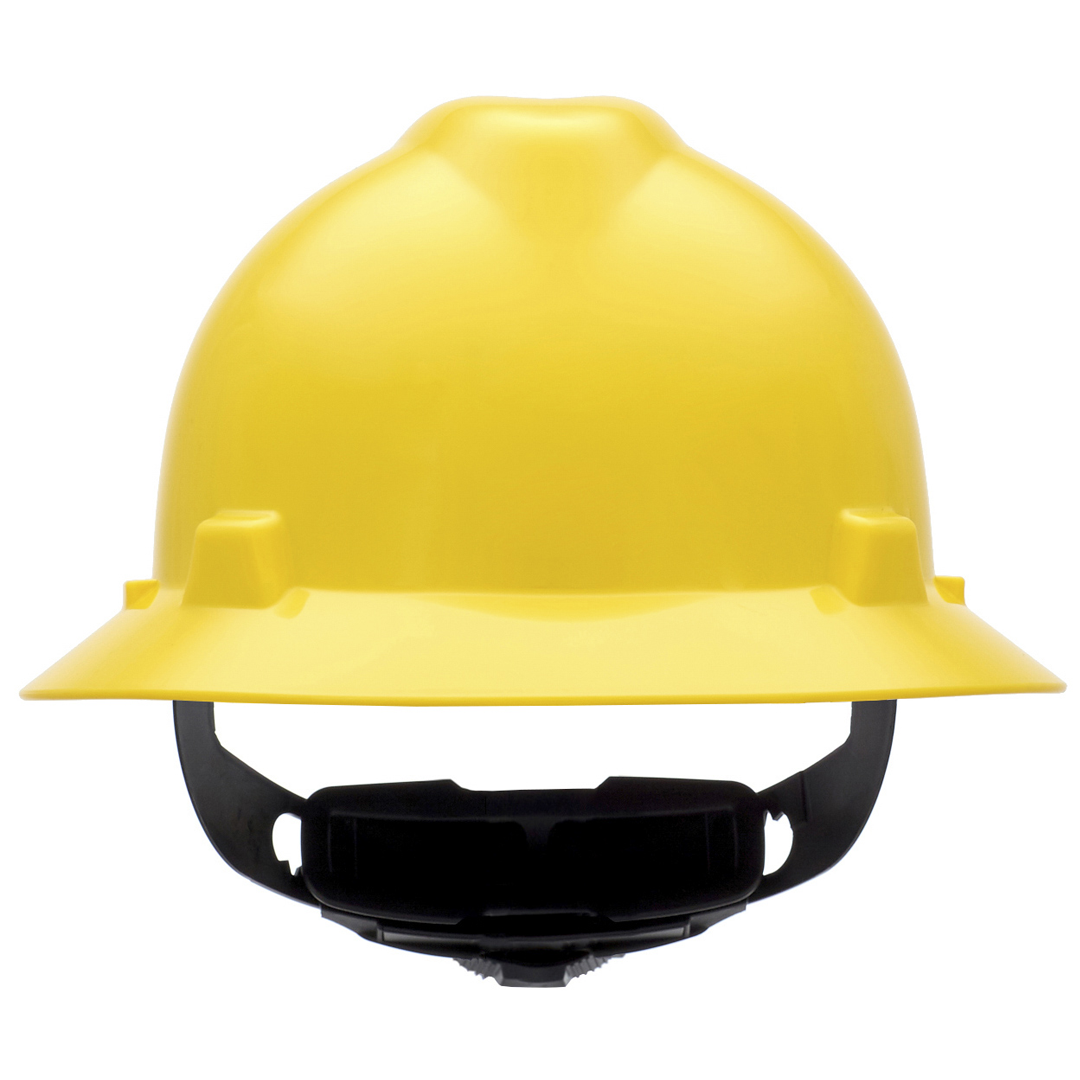 MSA  V-Gard Full Brim Hard Hat - Fas-Trac Suspension Type I, Class E
