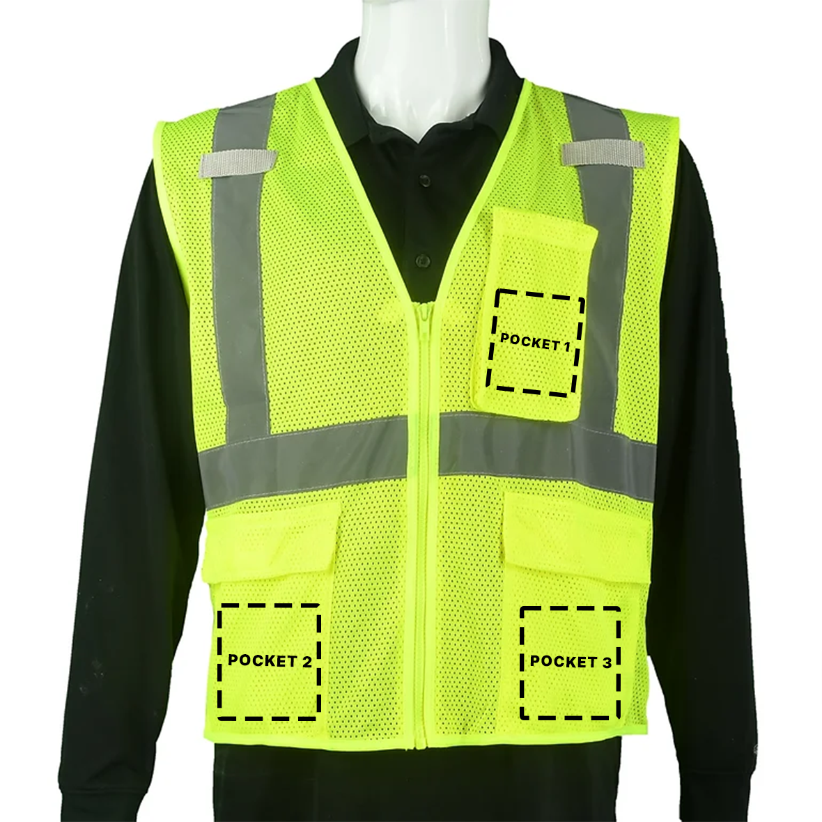 Class 2 Type R Hi-Vis Yellow Self Extinguishing Custom Safety Vest