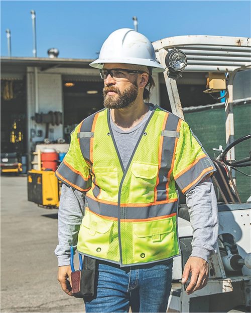 Custom Kishigo ANSI Type R Class 3 Breakaway Safety Vest – High-Visibility, Reflective, 5-Point Breakaway, Zipper Front, Multi-Pocket