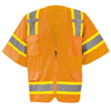 Custom ANSI Class 3 Two-Tone Mesh Surveyor Vest – High-Visibility, Reflective, Zipper, 8 Pockets