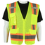 Class 2 Type R Hi-Vis Yellow Mesh Custom Safety Vest with silver and orange trim