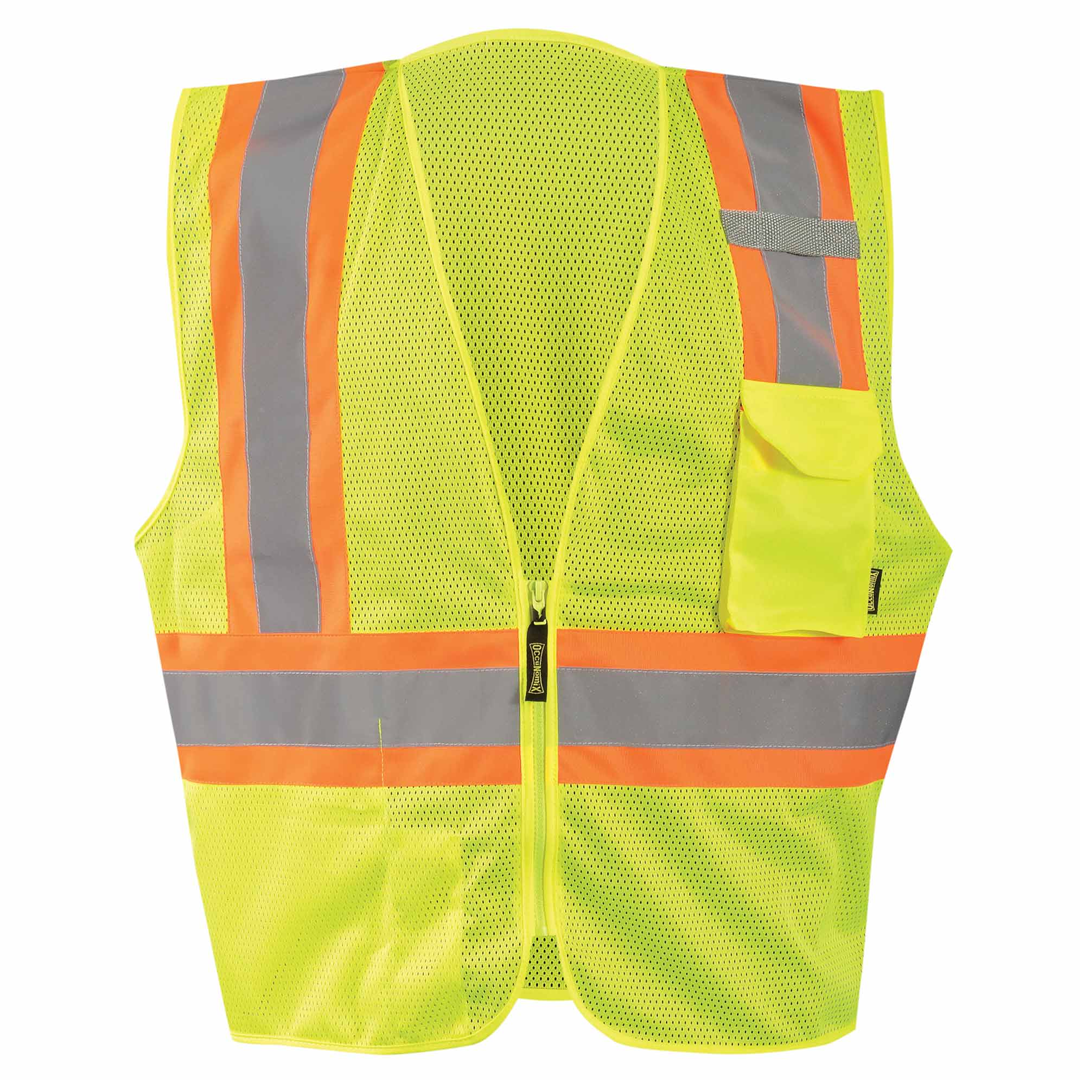 Custom ANSI Class 2, Type R Mesh Safety Vest – Zipper, 3 Pockets, Reflective, Logo Printing