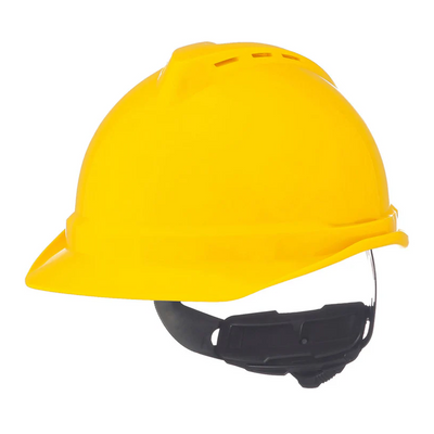 MSA V-Gard 500 Fas-Trac III 6-Point Ratchet Vented Hard Hat