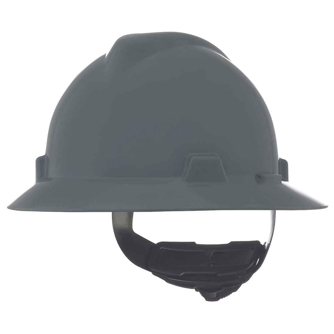 MSA  V-Gard Full Brim Hard Hat - Fas-Trac Suspension Type I, Class E