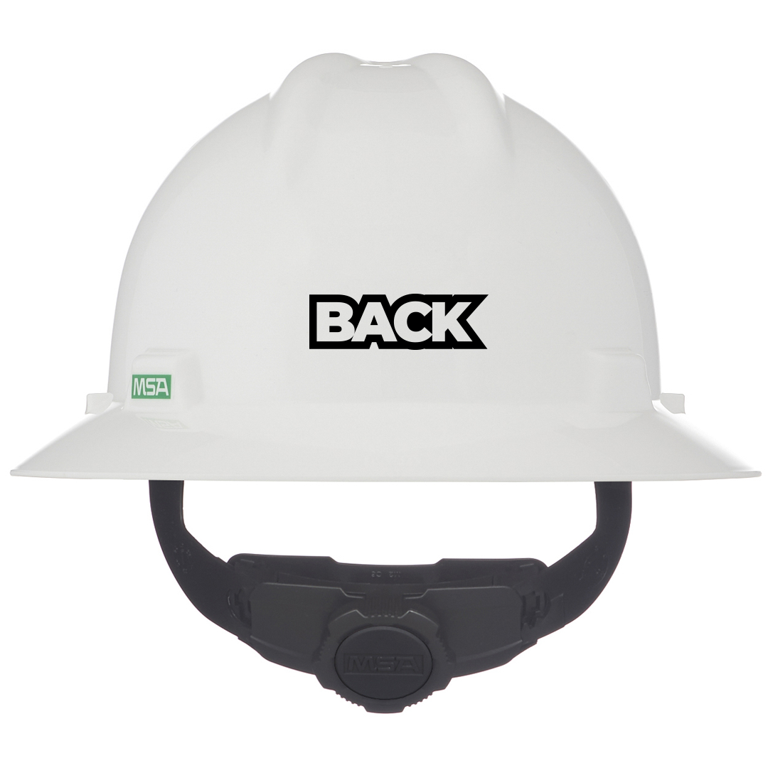 Custom MSA  V-Gard Full Brim Hard Hat - Fas-Trac Suspension Type I, Class E