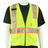 Class 2 Type R Hi-Vis Yellow Mesh Custom Safety Vest with silver and orange trim