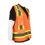 Class 2 Type R Hi-Vis Yellow Mesh Custom Safety Vest with silver and orange trim