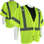 Class 3 Type R Hi-Vis ANSI Safety Vest, Reflective Silver Stripes