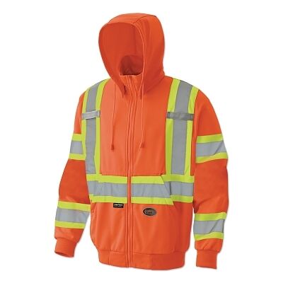 Pioneer® V1060550U-6940U/6941U Hi-Viz Safety Micro Fleece Zip Hoodie, Orange