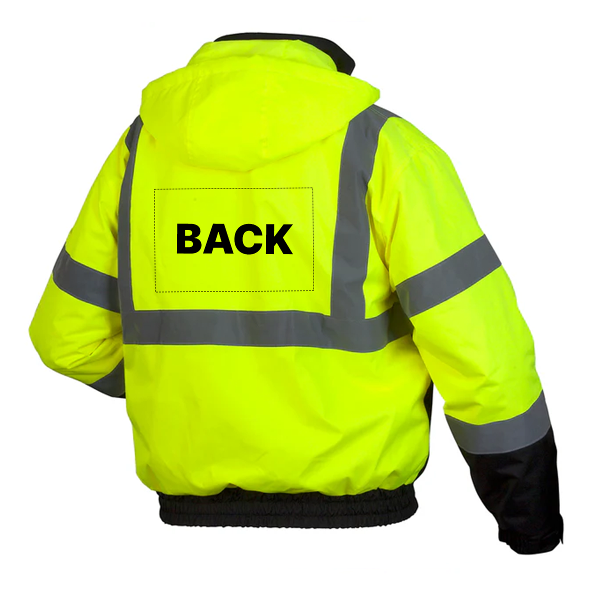 Custom Pyramex RJ31 Type R Class 3 High-Vis Waterproof Fleece Lined Black Bottom Bomber Jacket