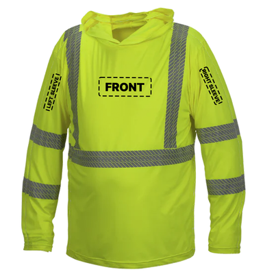 Custom Pyramex RLPH110 Type R Class 3 Long Sleeve Pullover Hoodie - Yellow/Lime and Orange