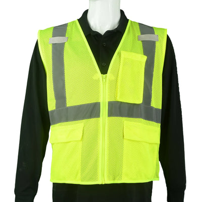 Class 2 Type R Hi-Vis Yellow Self Extinguishing Safety Vest