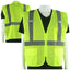 Class 2 Hi-Vis Yellow Mesh Safety Vest, Reflective Stripes, 2 Pockets