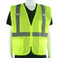 Class 2 Hi-Vis Yellow Mesh Safety Vest, Reflective Stripes, 2 Pockets